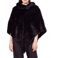 LVCOMEFF natural knitted mink fur poncho pullover   210722