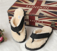 real  sheep fur one fur flip-flops slippers slides with fur lined free shipping - eileenhou rabbit fox mink raccoon chinchilla   lady real  fur coat jacket