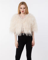 LVCOMEFF real ostrich fur jacket free shipping  210721-3