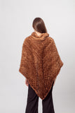 LVCOMEFF natural knitted mink fur poncho pullover  210719