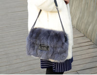 real fox fur handbag fluffy furry free shipping - eileenhou rabbit fox mink raccoon chinchilla   lady real  fur coat jacket