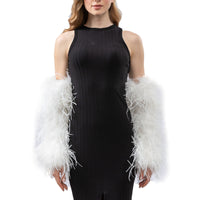 ostrich feather long sleeve for party wedding luxurious arm glove cuffs elegant free shipping