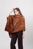 LVCOMEFF natural knitted mink fur poncho pullover  210719