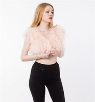 LVCOMEFF real ostrich fur vest bolero free shipping  210706-13