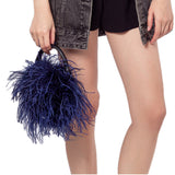 LVCOMEFF natural ostrich feather mini handbag free shipping