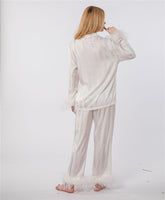 LVCOMEFF real ostrich fur pajamas set free shipping  210706-7