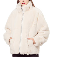 LVCOMEFF natural rex rabbit fur coat free shipping  210726