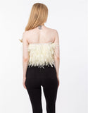 LVCOMEFF feather breast wrap strapless crop top tube vest free shipping  210721-7