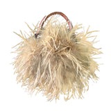 LVCOMEFF natural ostrich feather mini handbag free shipping